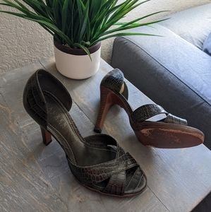 Ralph Lauren Dark Green 3 inch heels